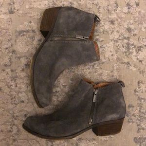 Lucky Brand Basel suede gray booties